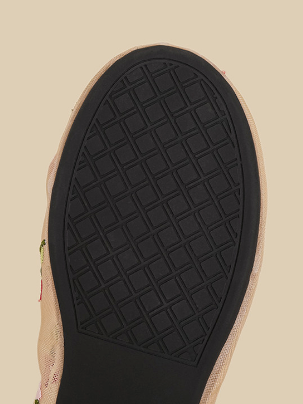 Floral Embroidery Mesh Flats