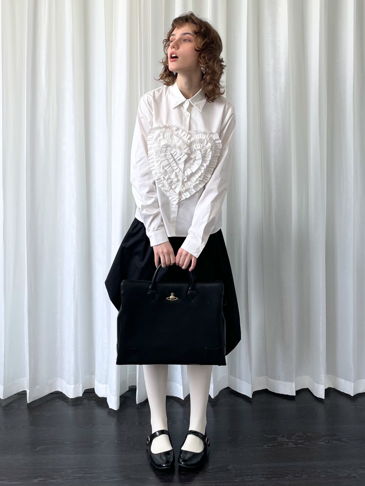 【Loose Smell】Heart Frill Shirt