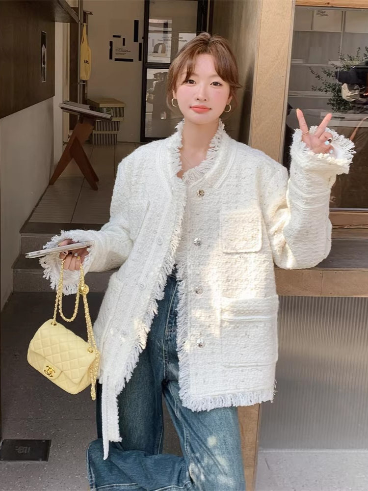 Soft Fringe Tweed Jacket