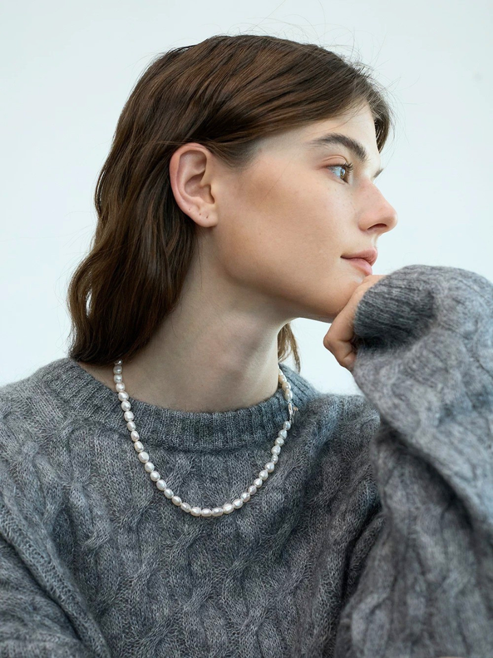 【EGO ACC】Organic Pearl Toggle Necklace