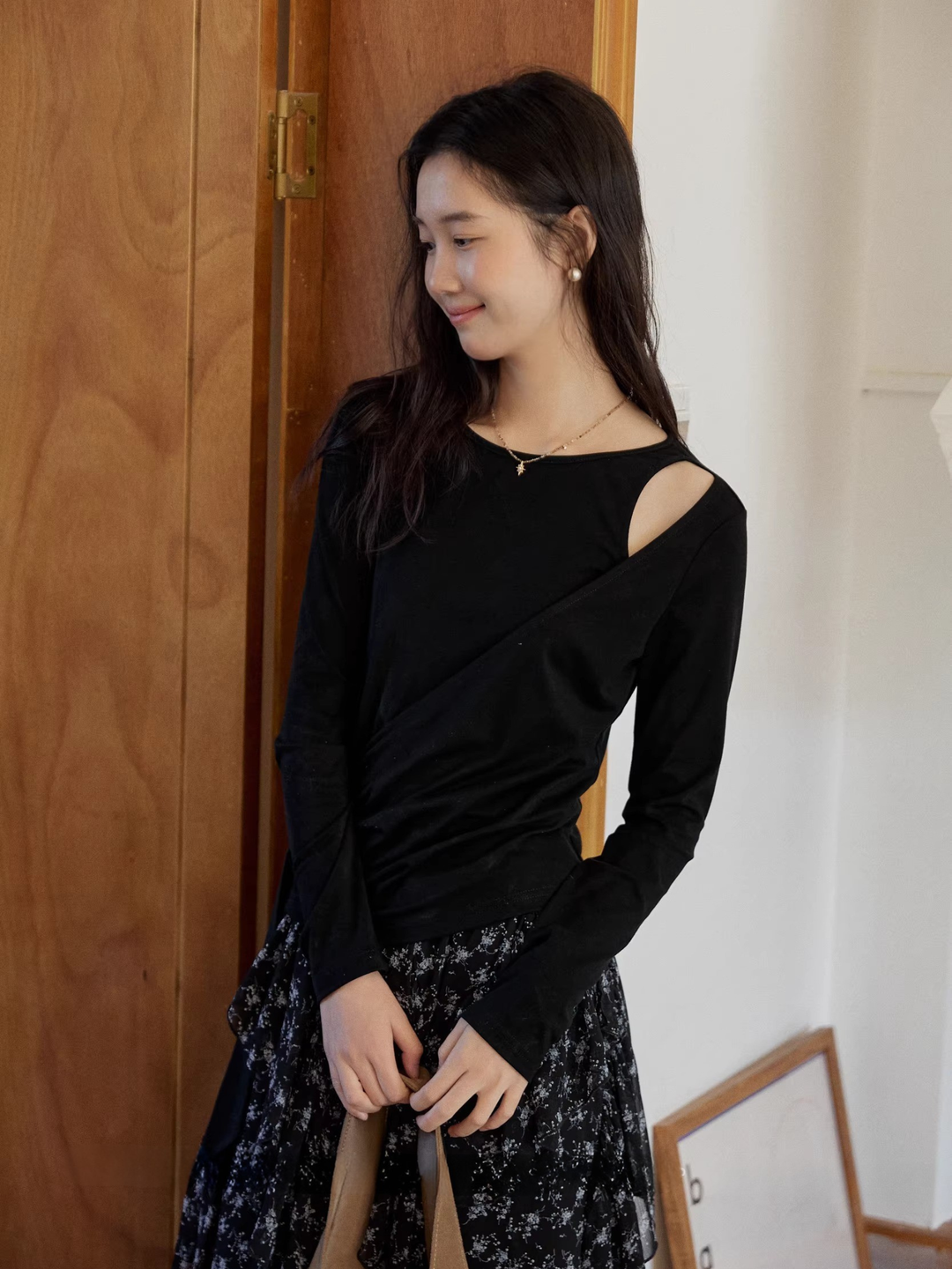 Asymmetry Draped Cut Top