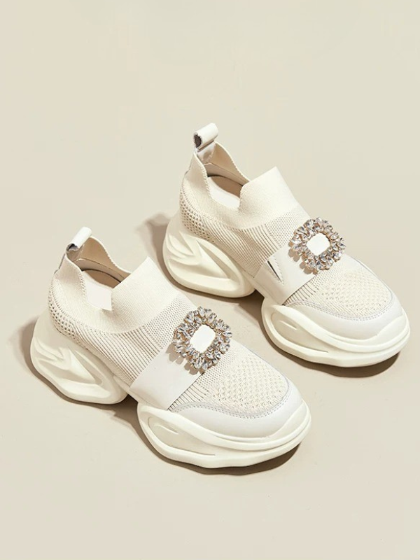 Ornament Buckle Slip-on Sneakers