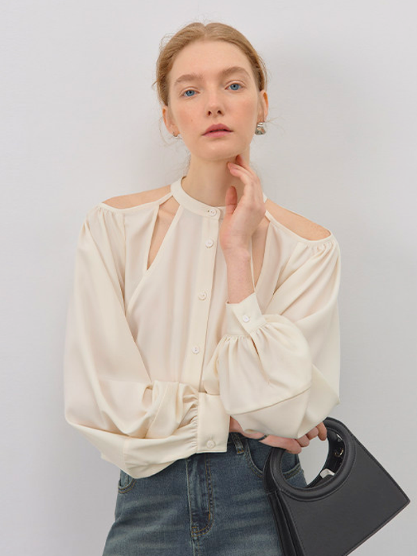 Cutout Shoulder Blouse