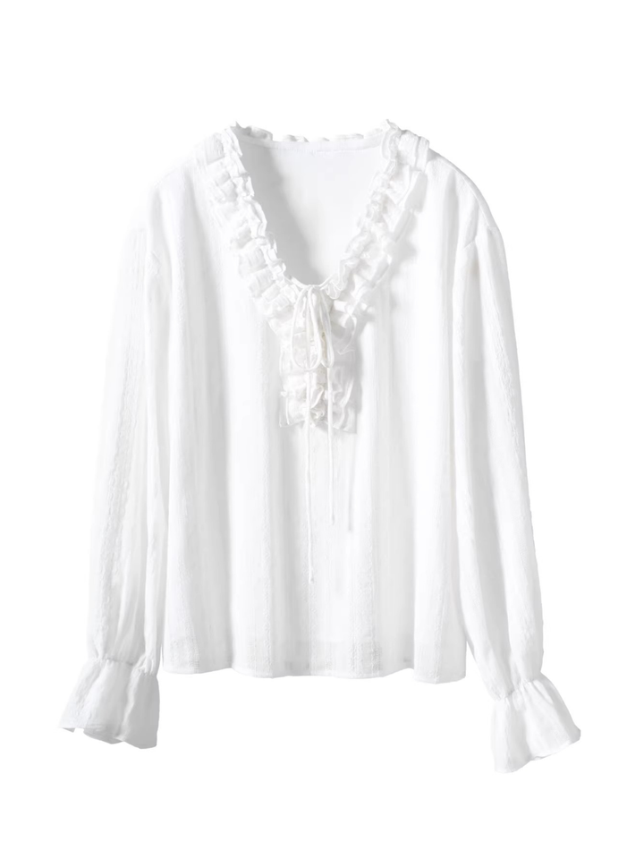 Ruffle Ribbon Blouse