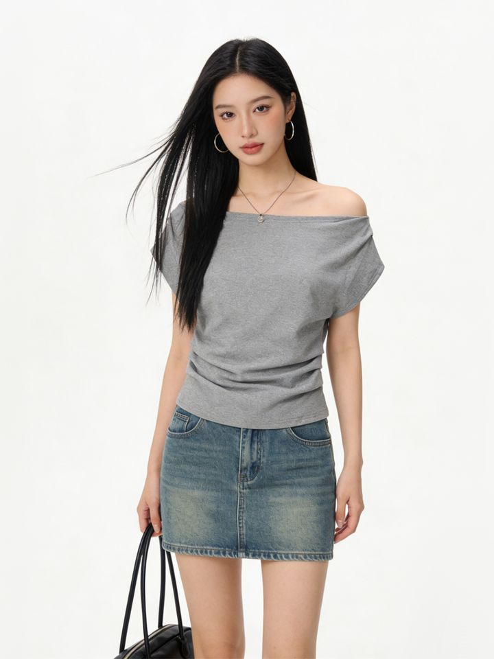 Drape Boat Neck Top