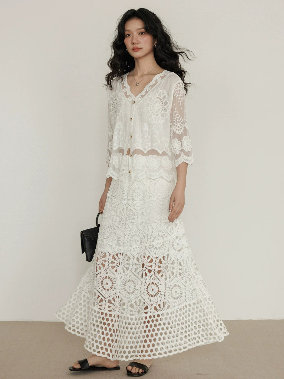 Crochet Panel Lace Skirt