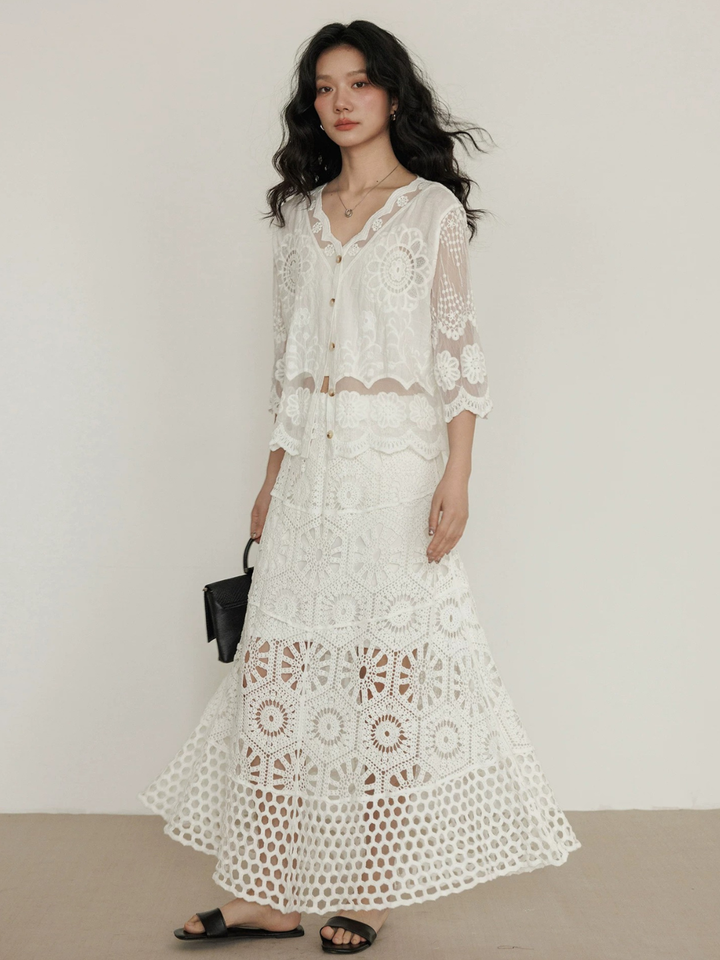 Crochet Panel Lace Skirt