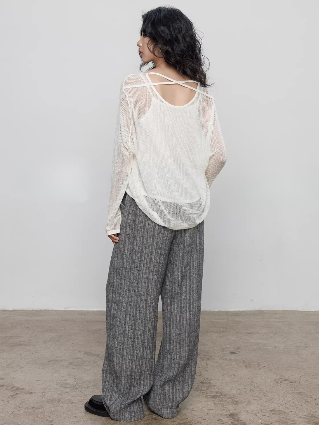 〈Pre order〉Back Cross Sheer Knit Set