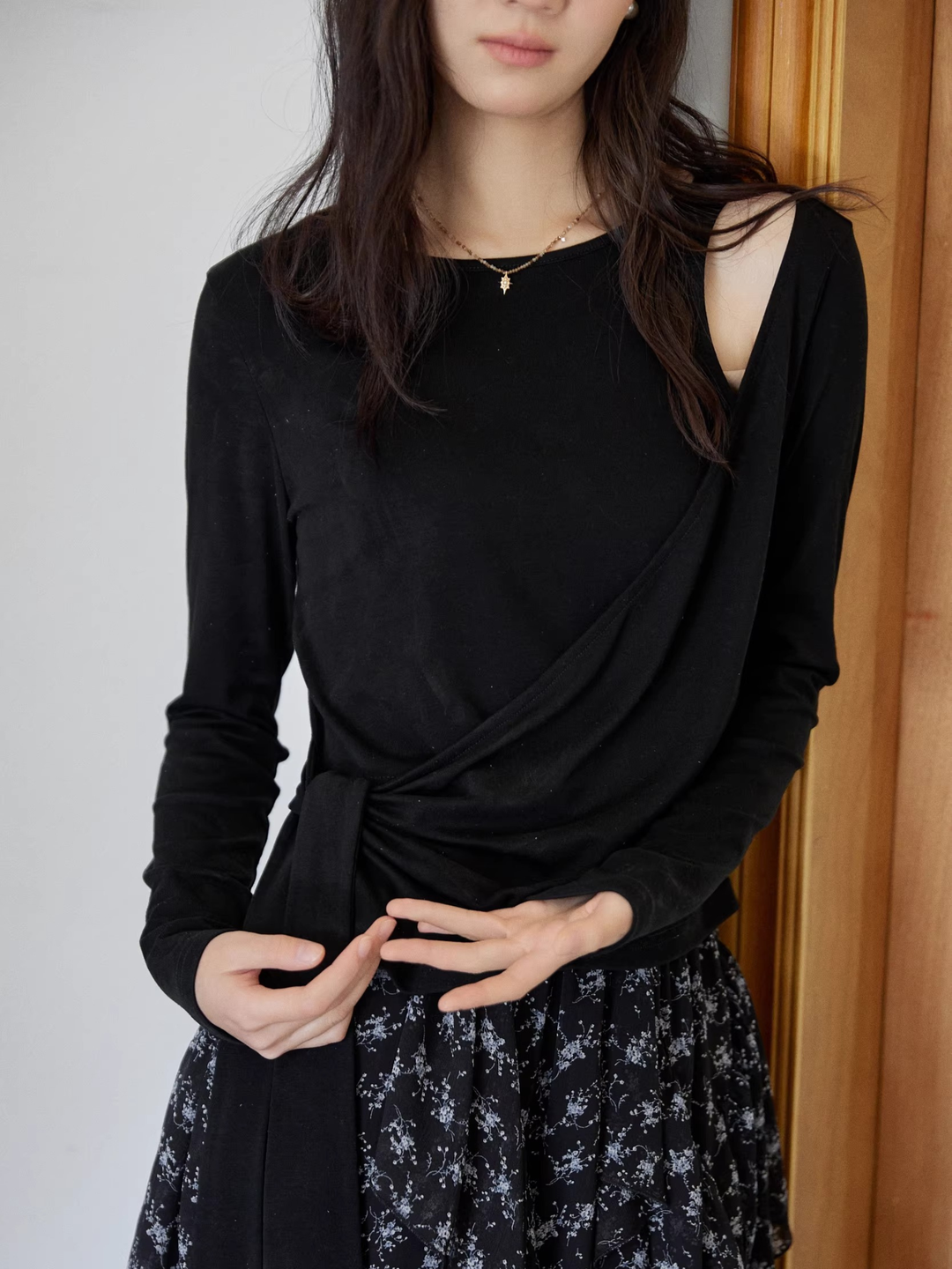 Asymmetry Draped Cut Top