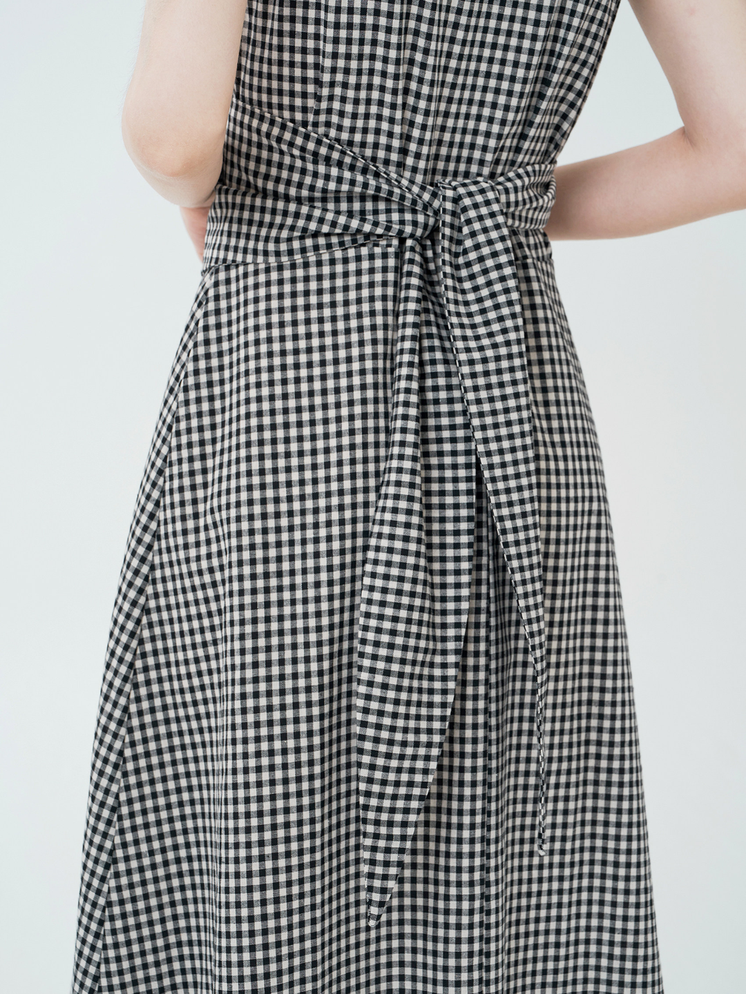 Gingham Wrap Flare Dress