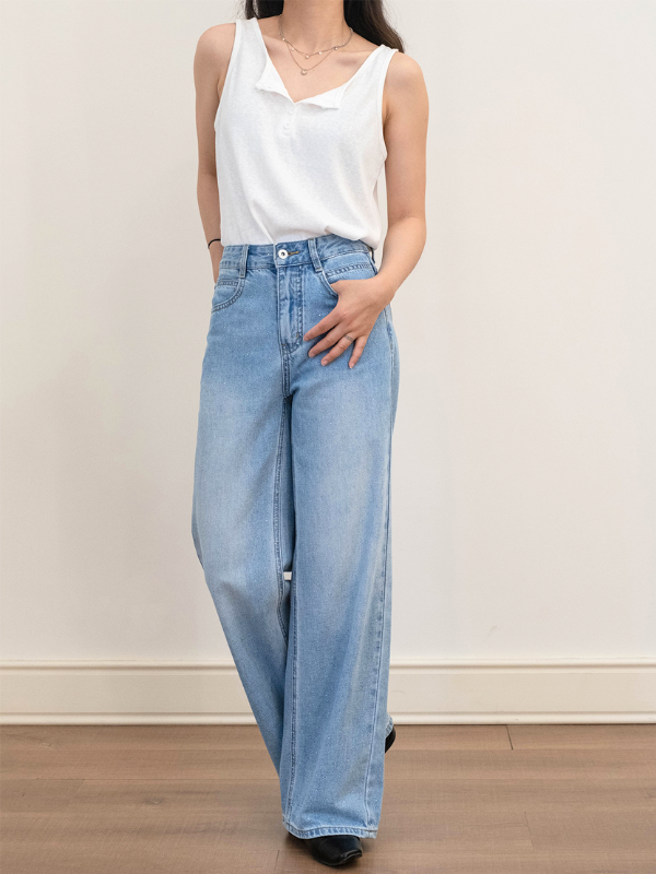 Subtle Glitter Wide Straight Denim（XS〜XL）