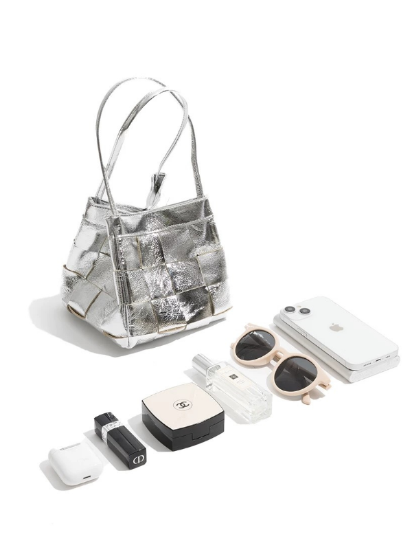 3way metallic Weave Mini Bag