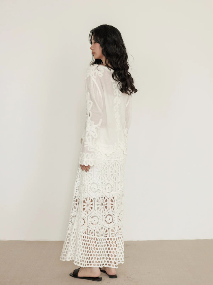 Loop Lace Sheer Blouse