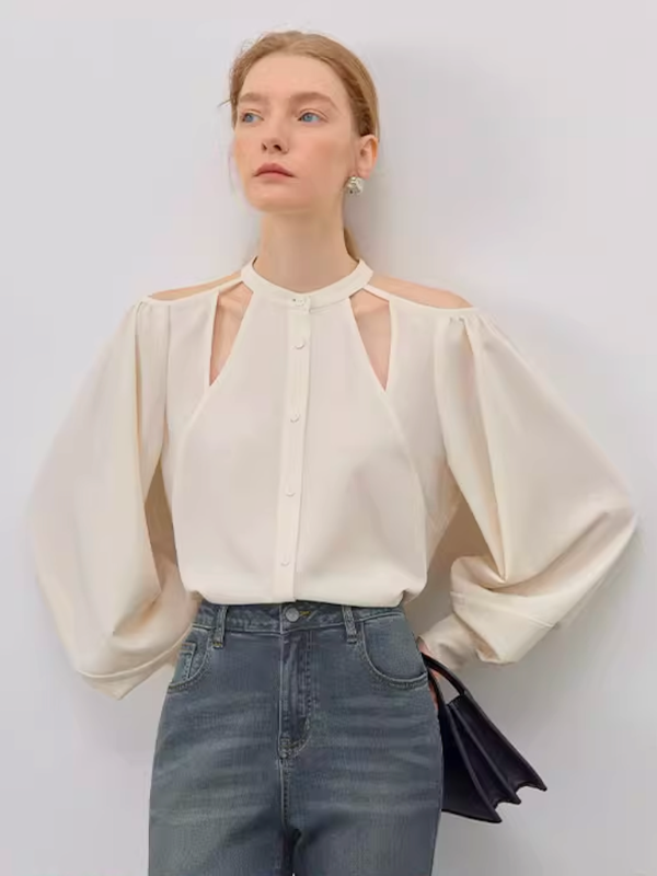 Cutout Shoulder Blouse