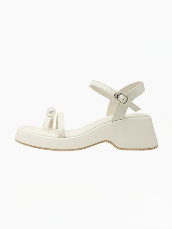 Pearl Accent Platform Sandals