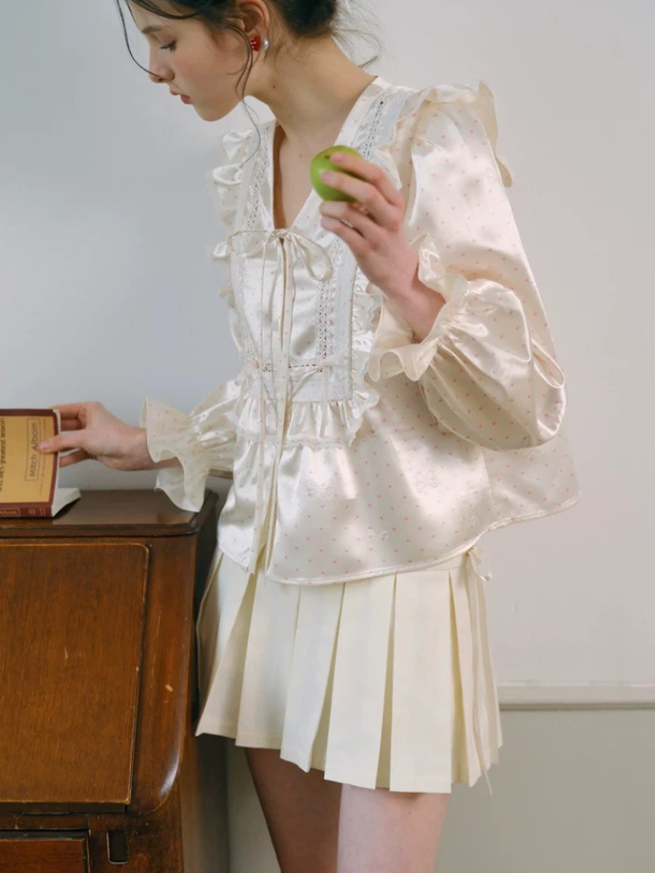Satin Frill Detail Blouse