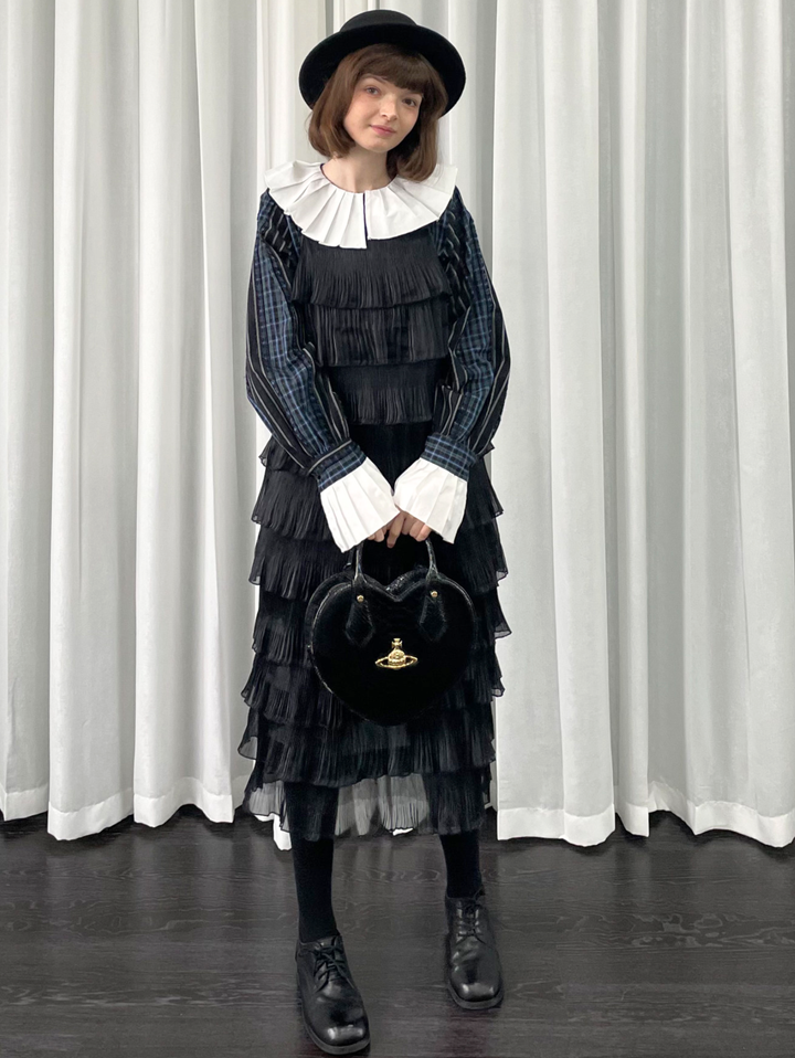 【Loose Smell】Layered Pleated Frill Dress