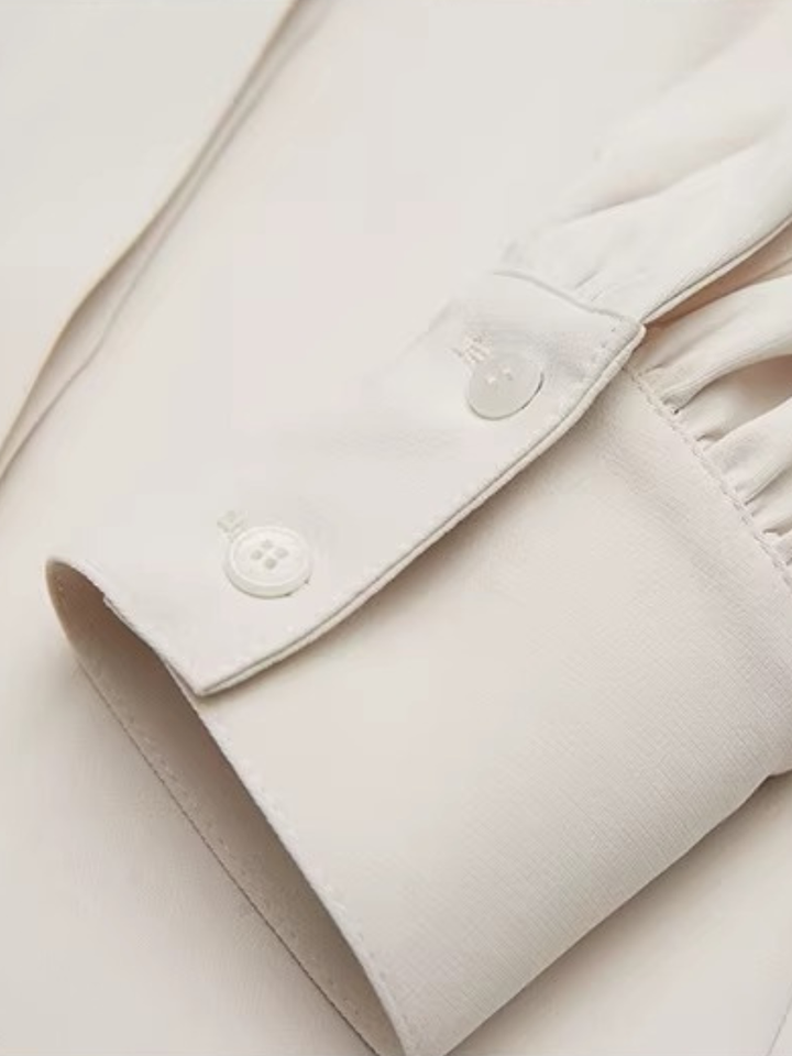 Pin Tuck Ruffle Blouse