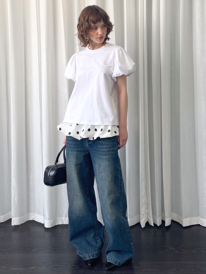 〈Pre Order〉【Loose Smell】Balloon Sleeve Design Tee