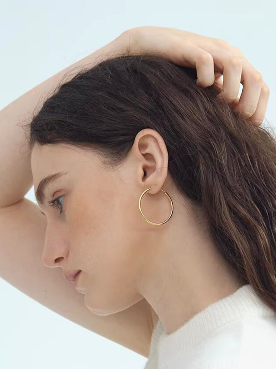 【EGO ACC】Minimal Gold Hoop Earrings