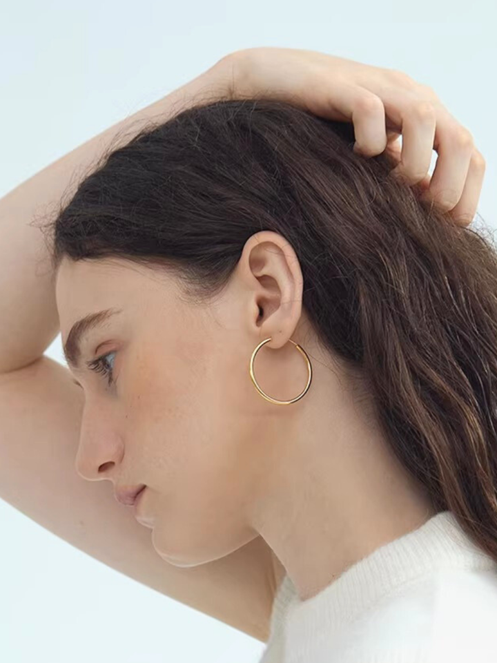 【EGO ACC】Minimal Gold Hoop Earrings