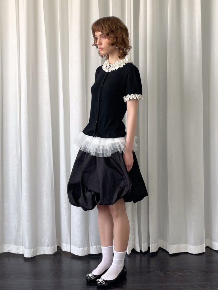 〈Pre Order〉【Loose Smell】Dot Frill Rib Top