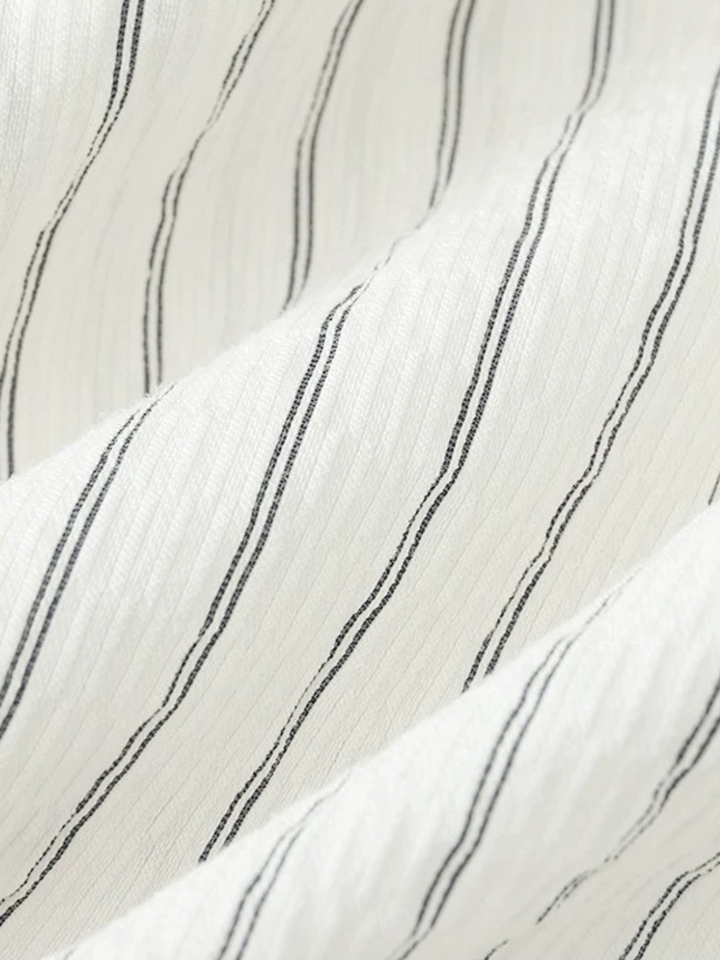 Asymmetric Tie Stripe Blouse