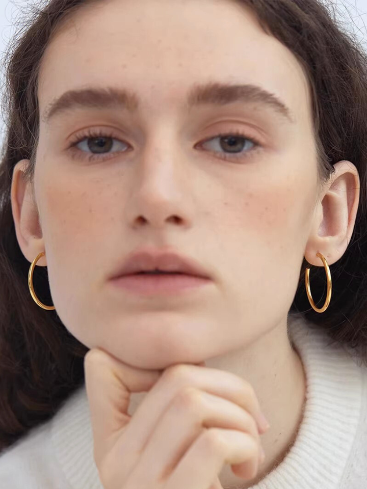 【EGO ACC】Minimal Gold Hoop Earrings