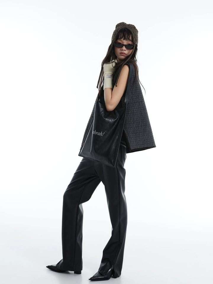 〈Pre Order〉【DIRTY SIX】Flat Leather Tote Bag