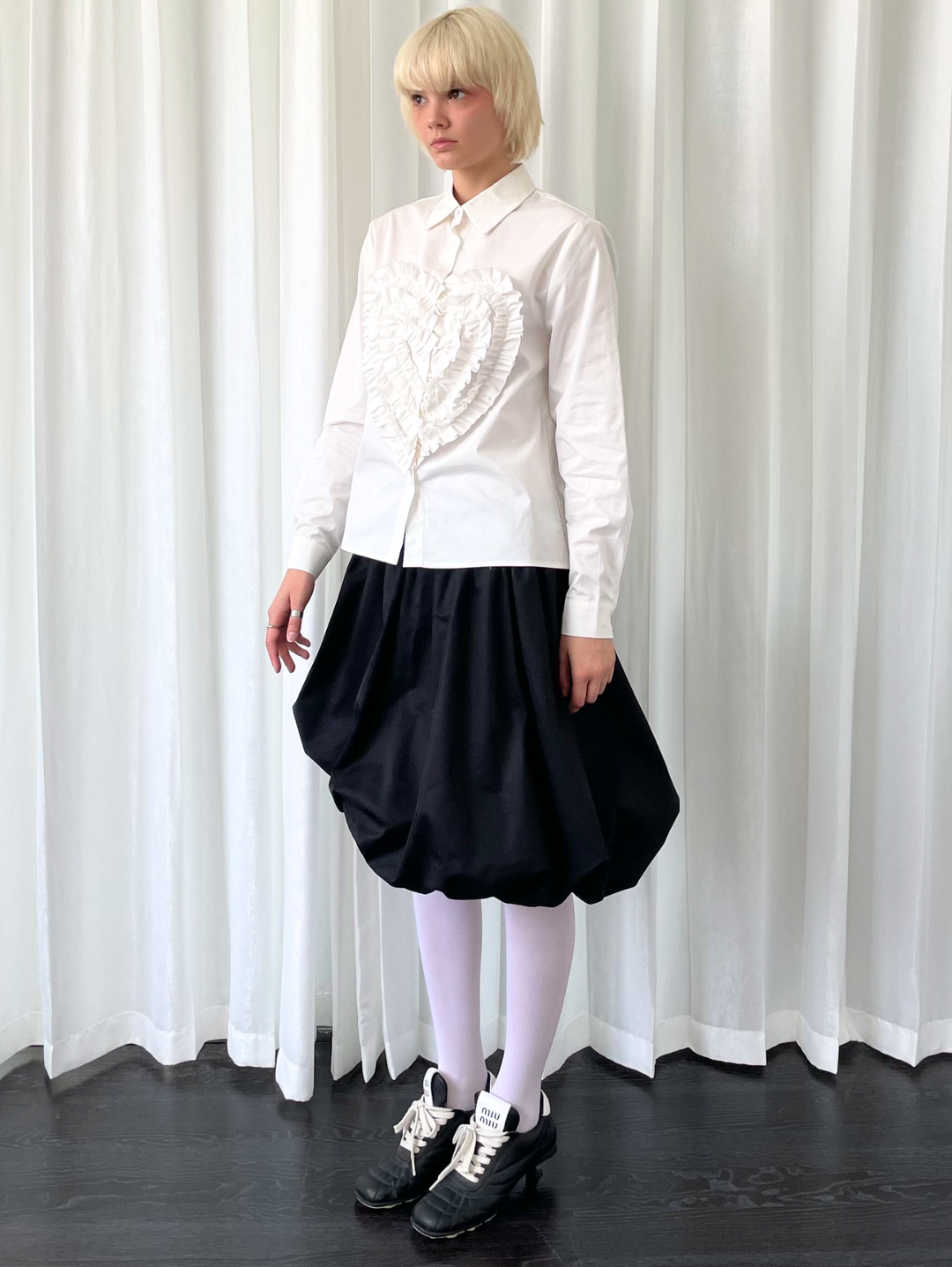 【Loose Smell】Heart Frill Shirt