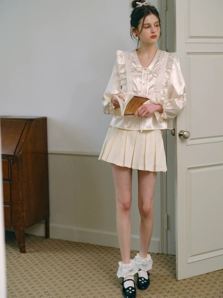 Satin Frill Detail Blouse