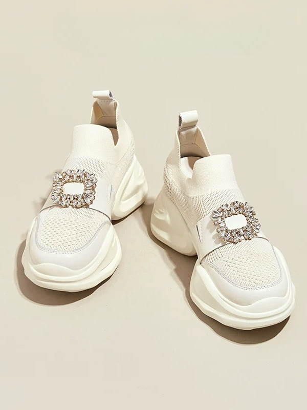 Ornament Buckle Slip-on Sneakers