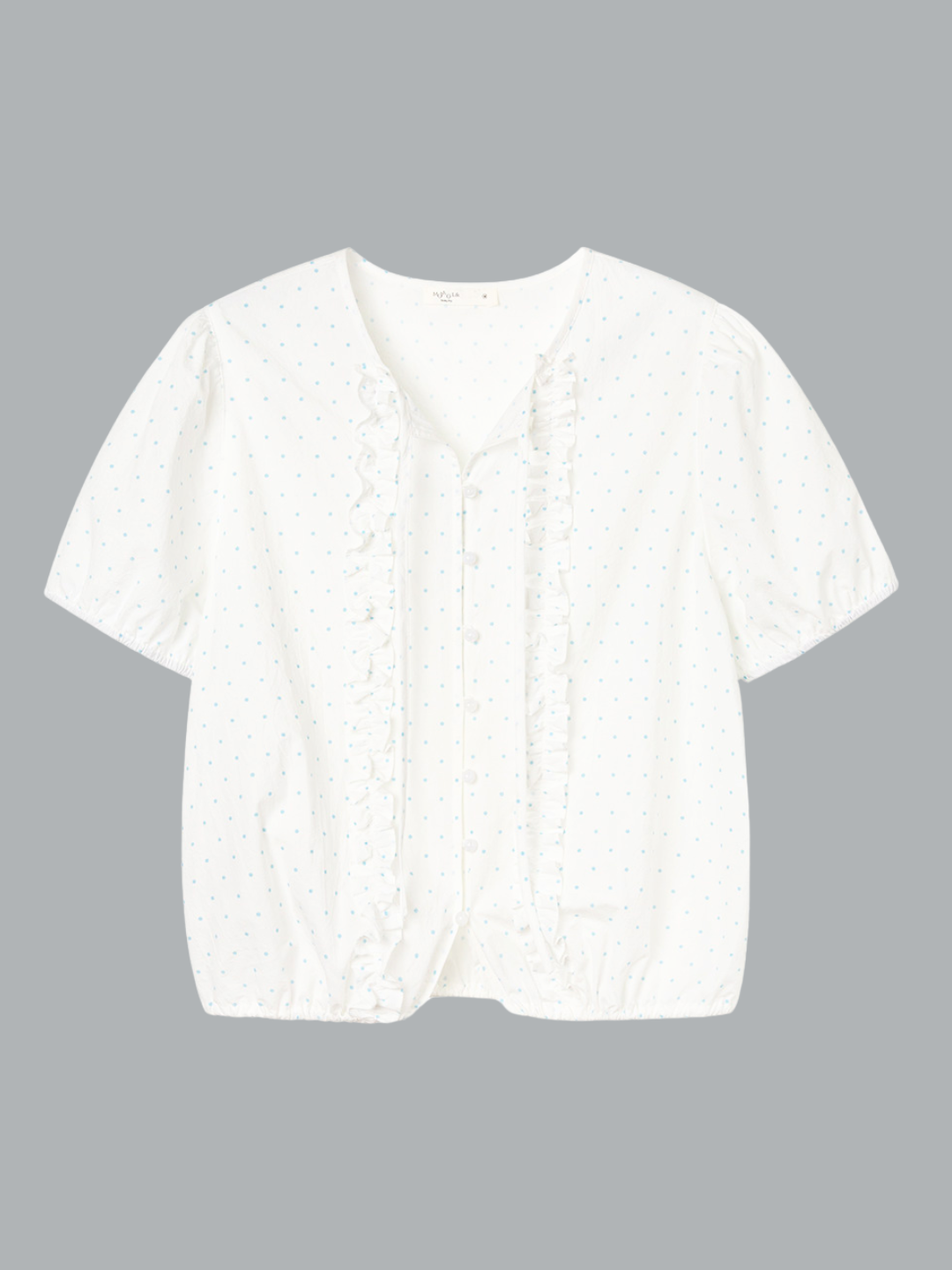 Sky Dot Frill Blouse