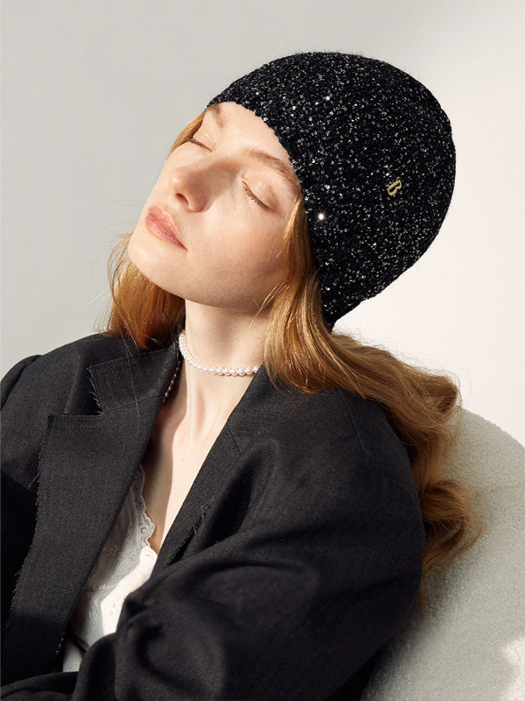 Midnight Sparkle Knit Beanie