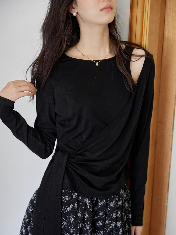 Asymmetry Draped Cut Top