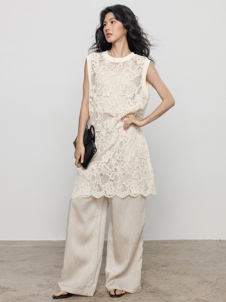 Floral Lace Layered Dress