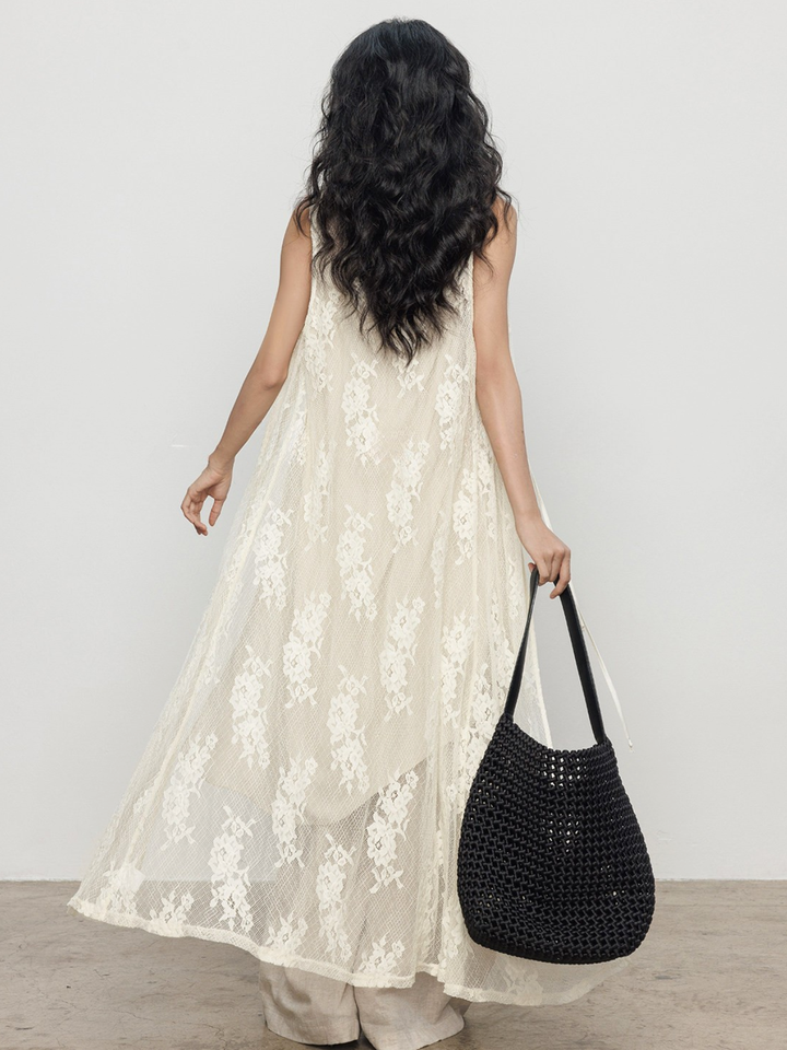 〈Pre Order〉Floral Lace Long Gilet