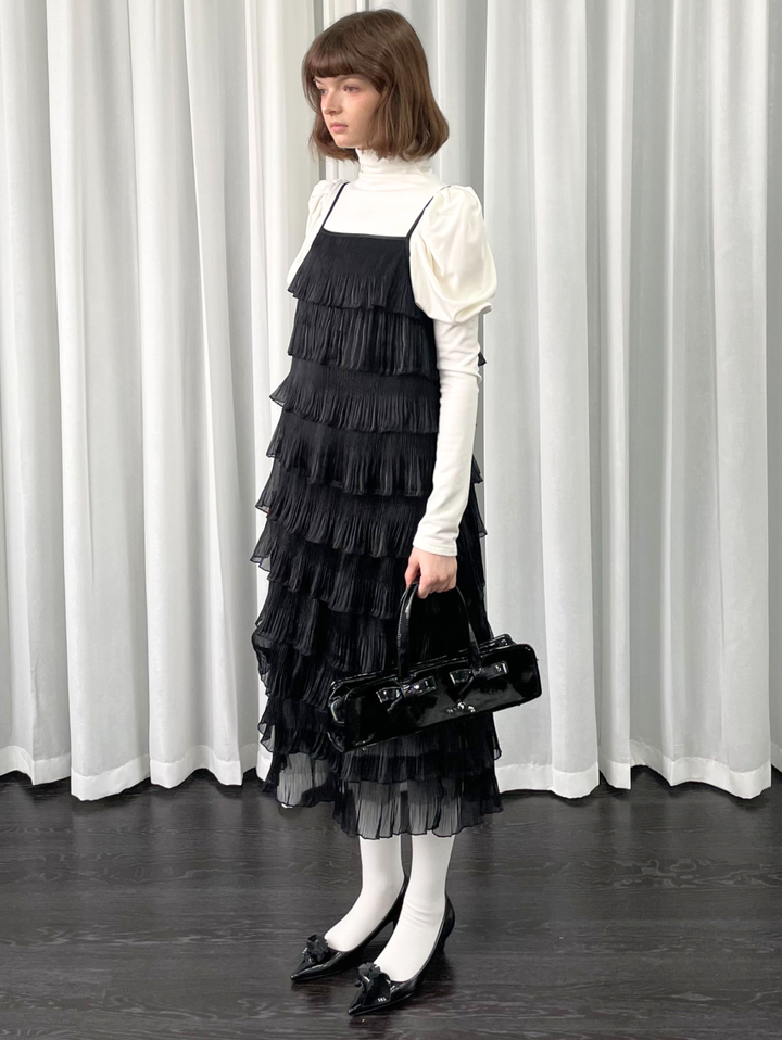【Loose Smell】Layered Pleated Frill Dress
