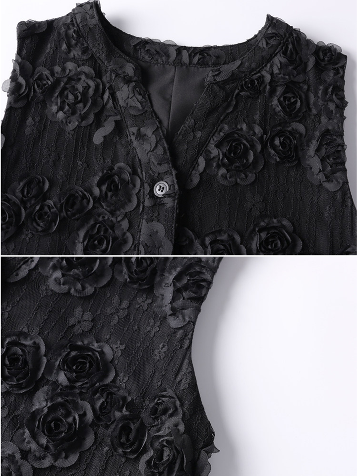 〈Pre order〉Noir Flower Lace Dress