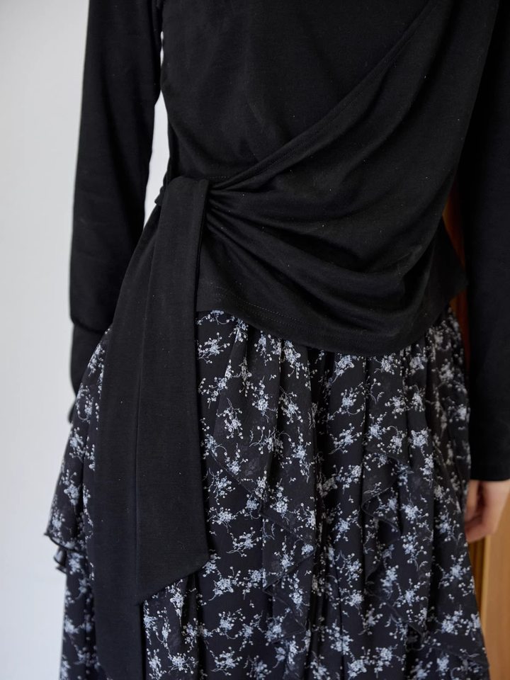 Asymmetry Draped Cut Top
