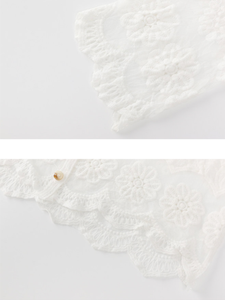 Sheer Floral Lace Cardigan Blouse