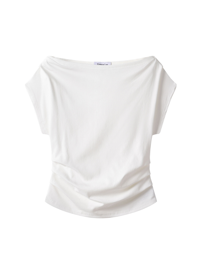 Drape Boat Neck Top