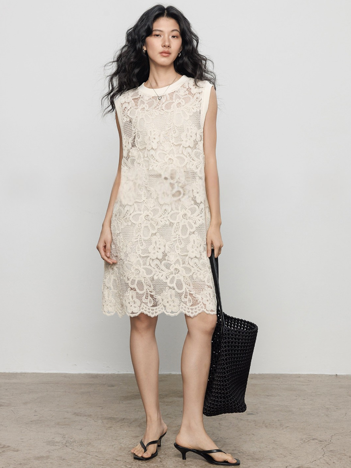 Floral Lace Layered Dress