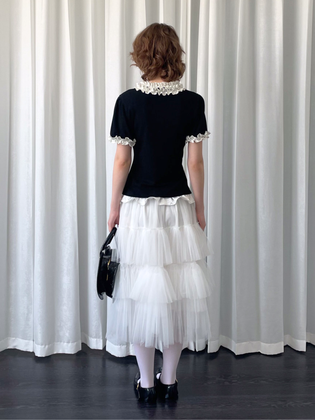 〈Pre Order〉【Loose Smell】Dot Frill Rib Top