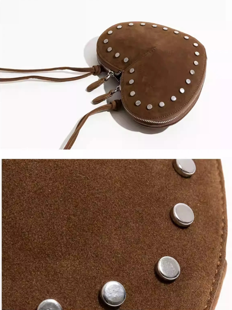 Studded Heart Mini Bag
