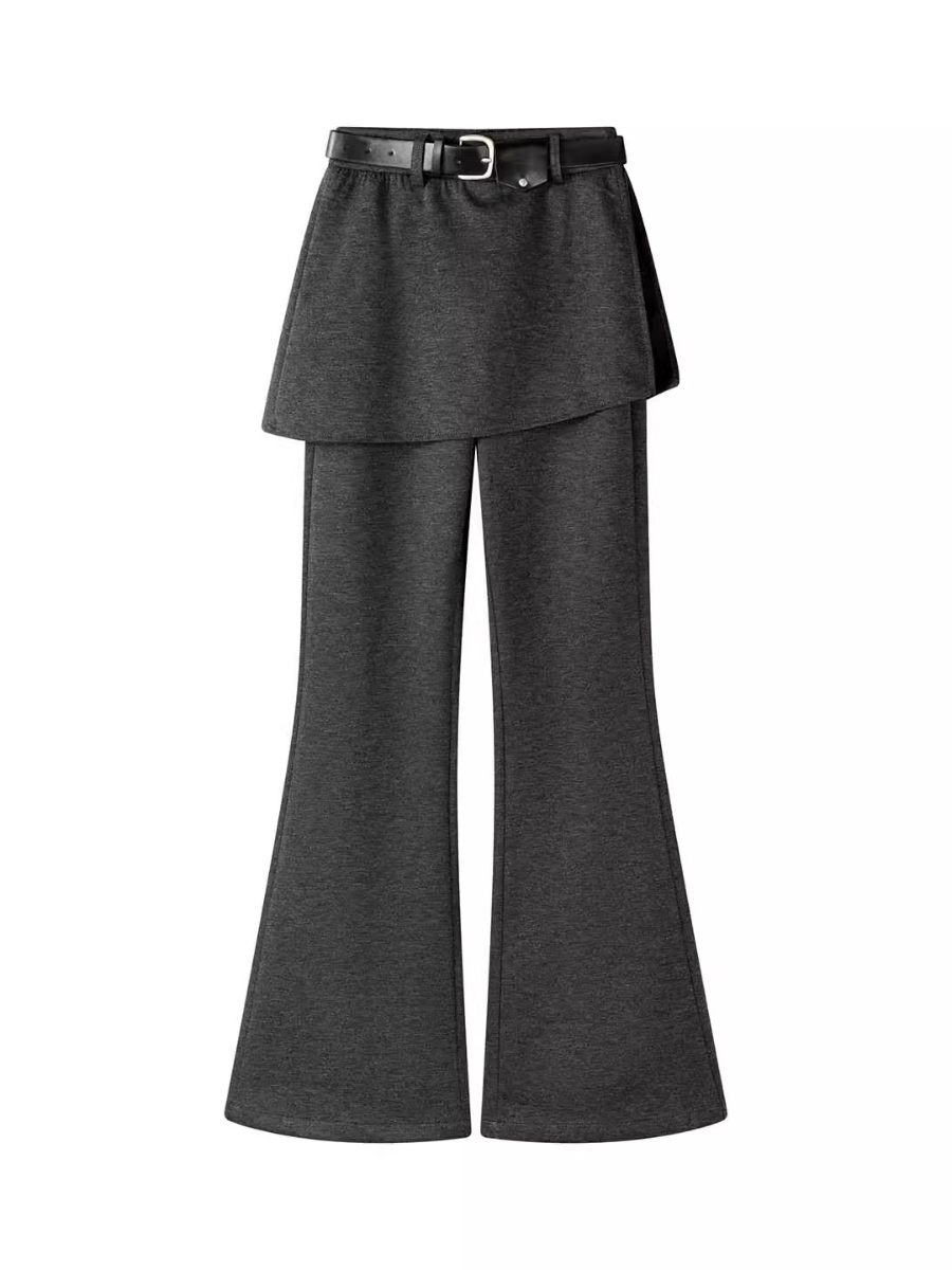 Layered Skirt Flare Pants