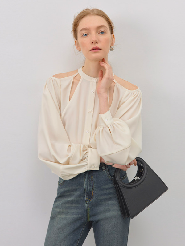 Cutout Shoulder Blouse