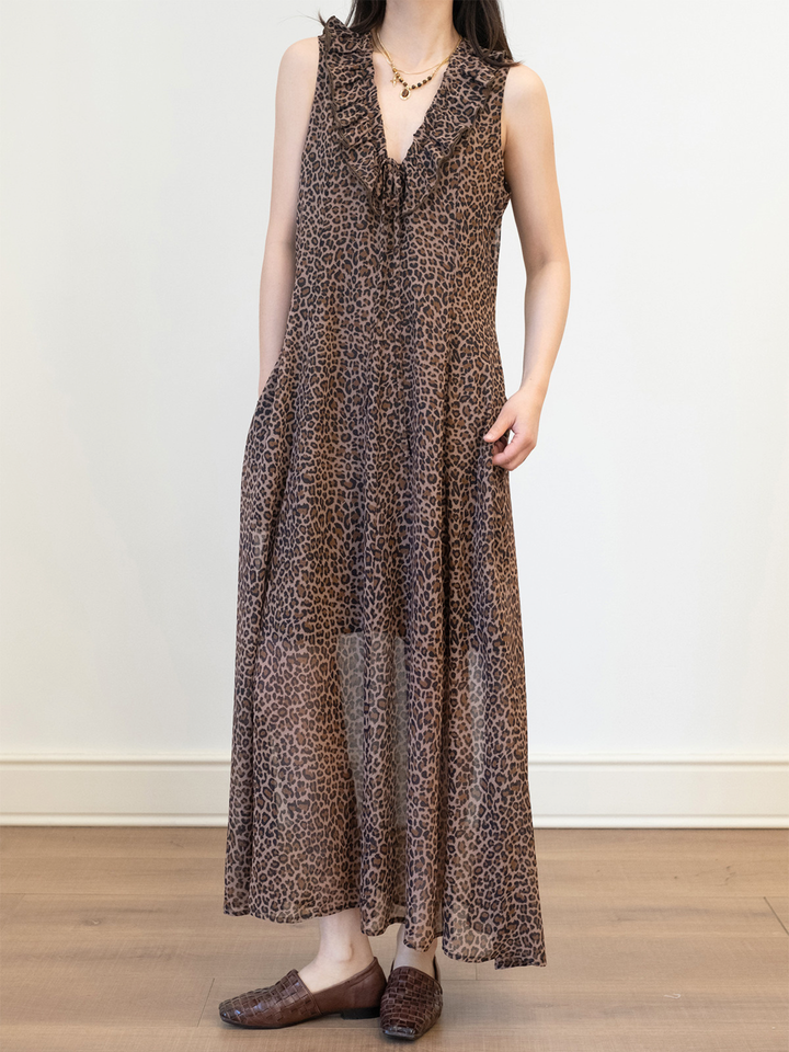 Sheer Ruffle Maxi Dress