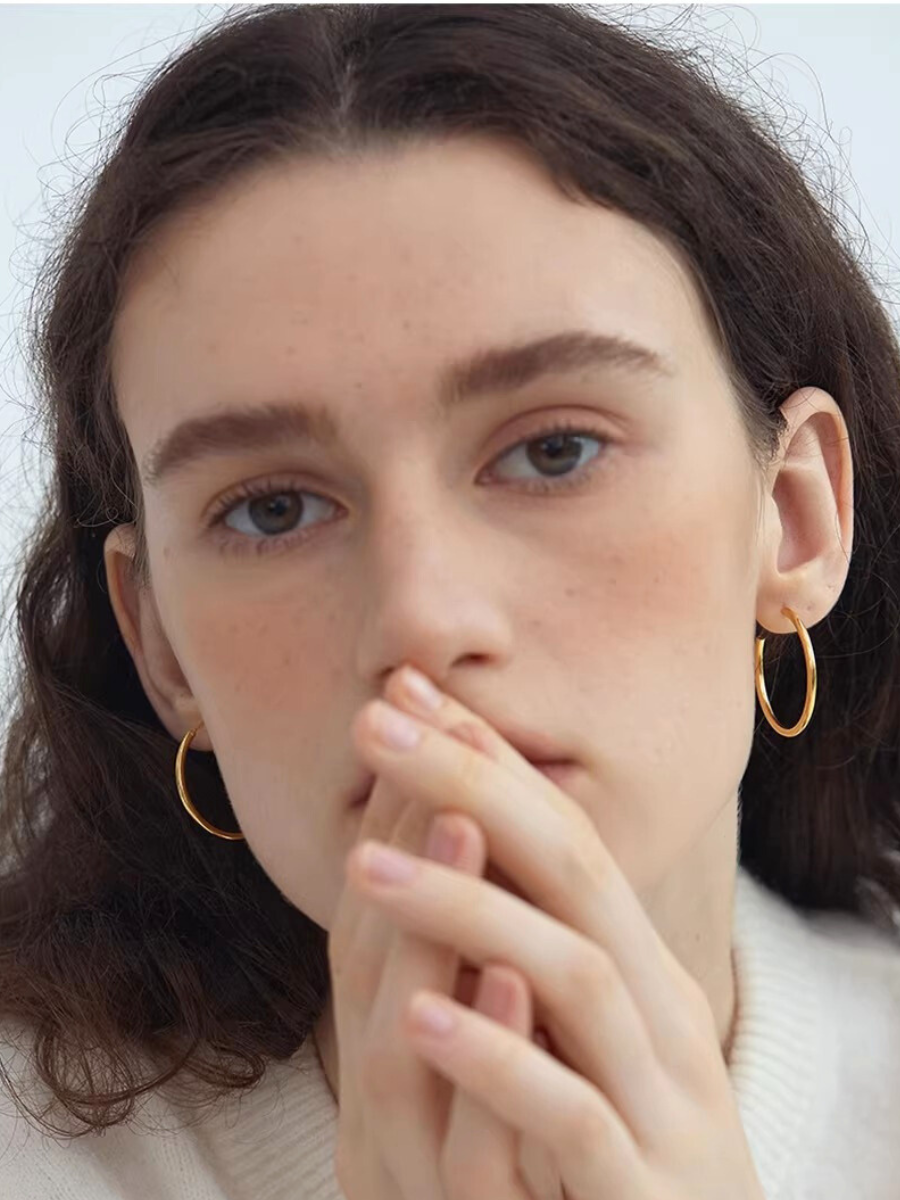 【EGO ACC】Minimal Gold Hoop Earrings