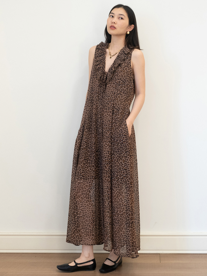 Sheer Ruffle Maxi Dress